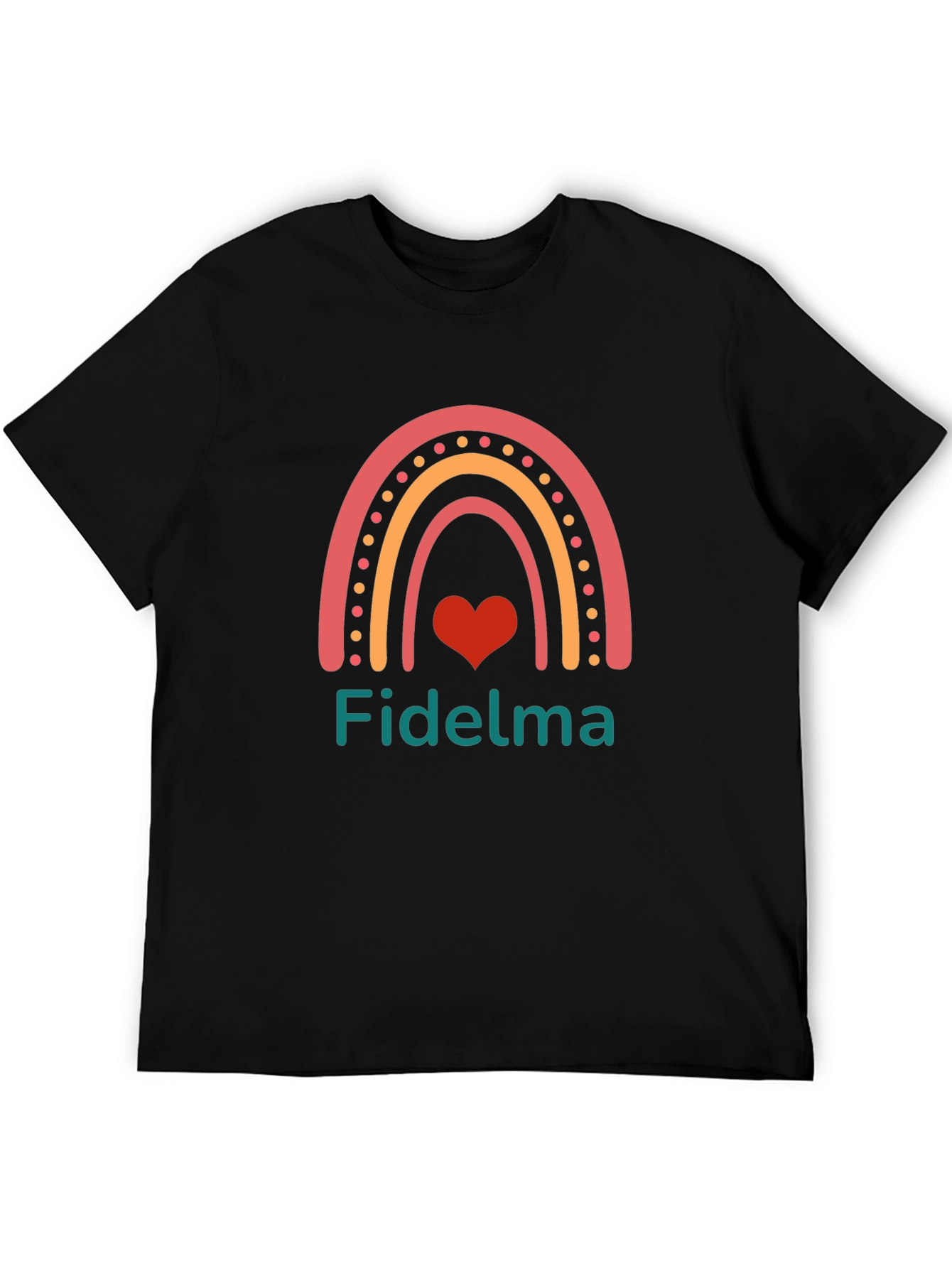 Fidelma Rainbow Heart Personalized T-Shirt