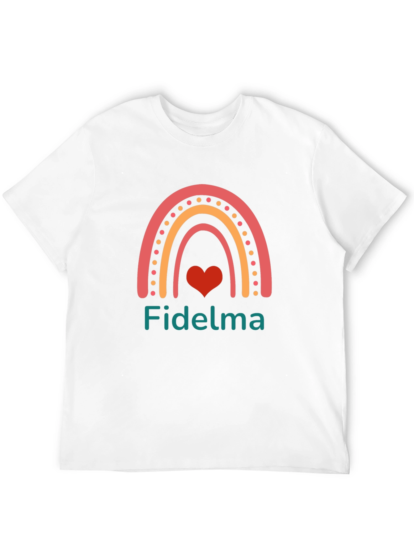Fidelma Rainbow Heart Personalized T-Shirt