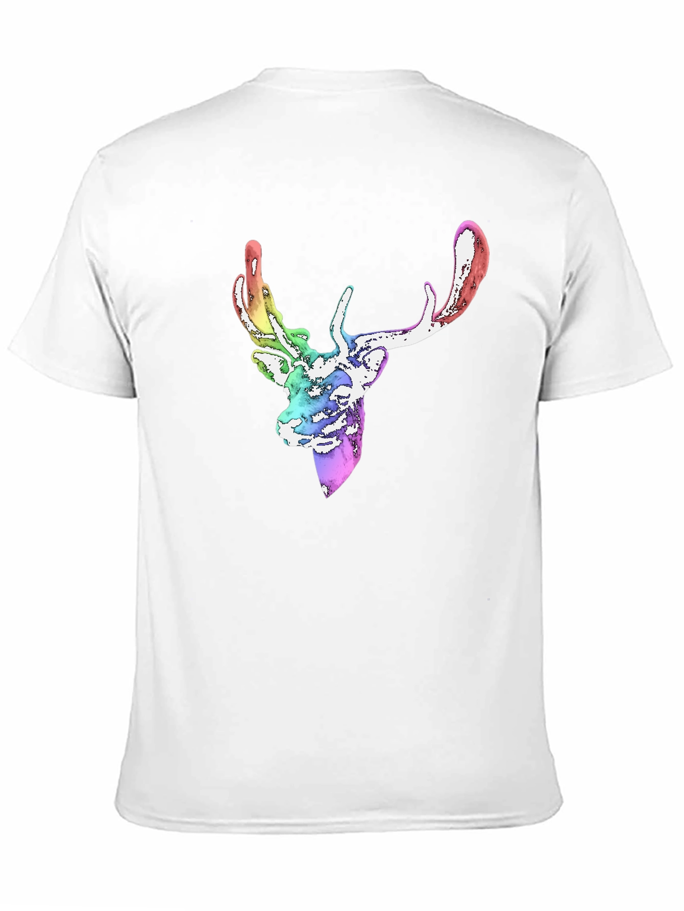 Rainbow Deer Graphic Tee - Mens Black T-Shirt