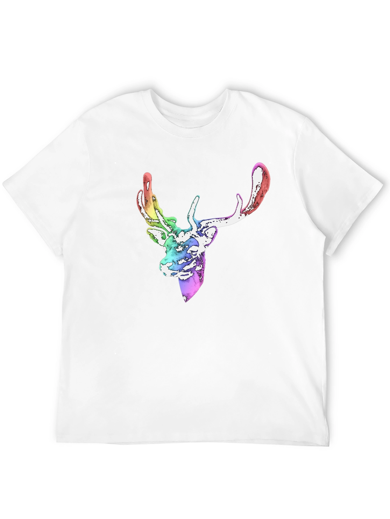 Rainbow Deer Graphic Tee - Mens Black T-Shirt