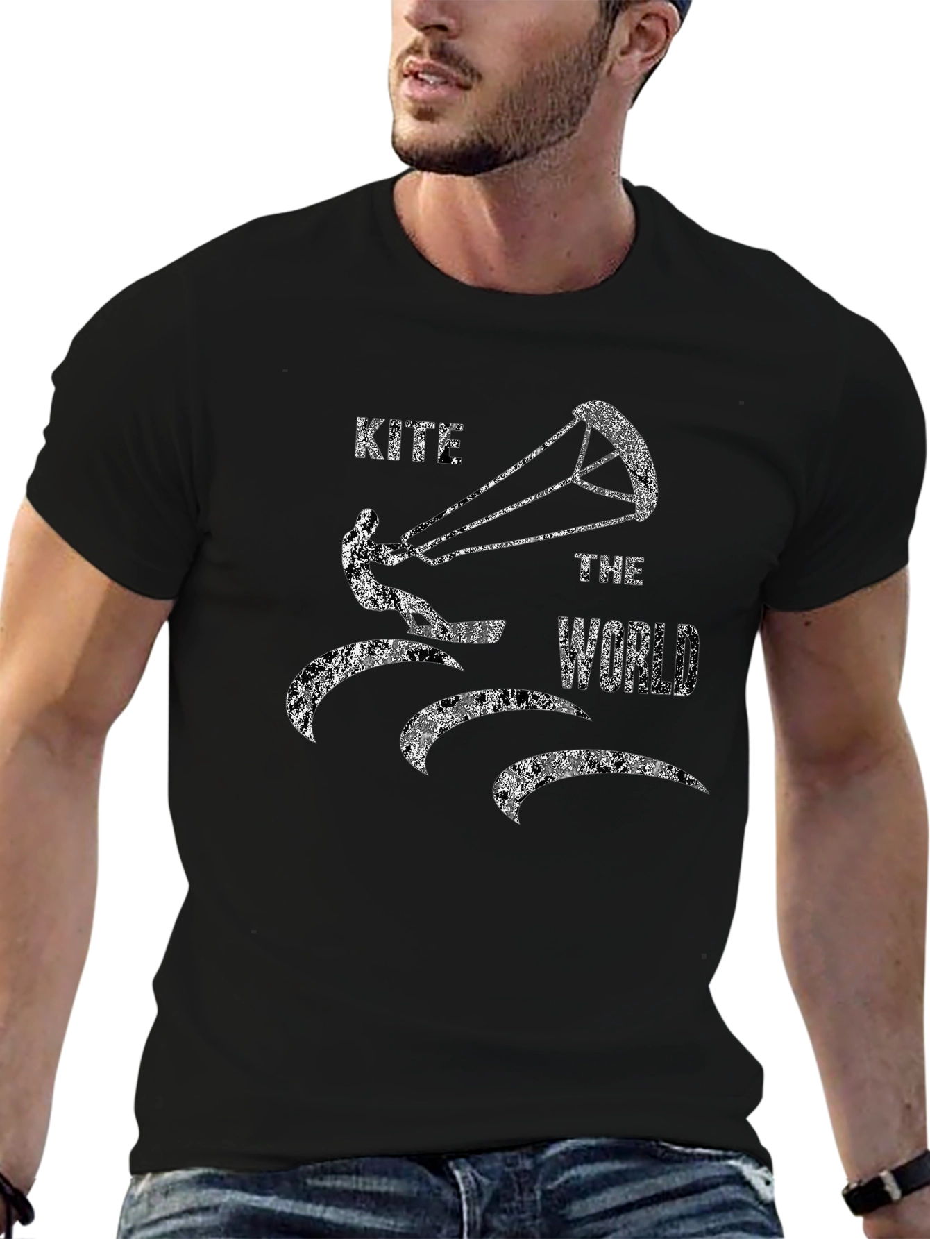 Kite The World T-Shirt - Black Graphic Tee
