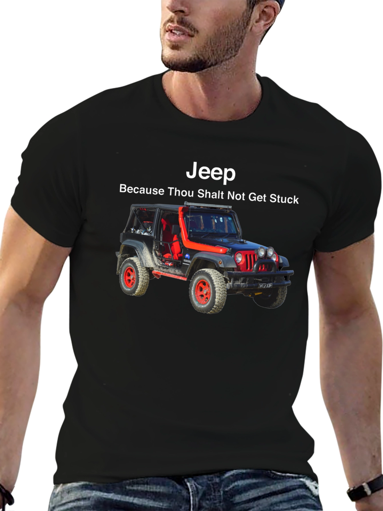 Jeep Thou Shalt Not Get Stuck Black T-Shirt