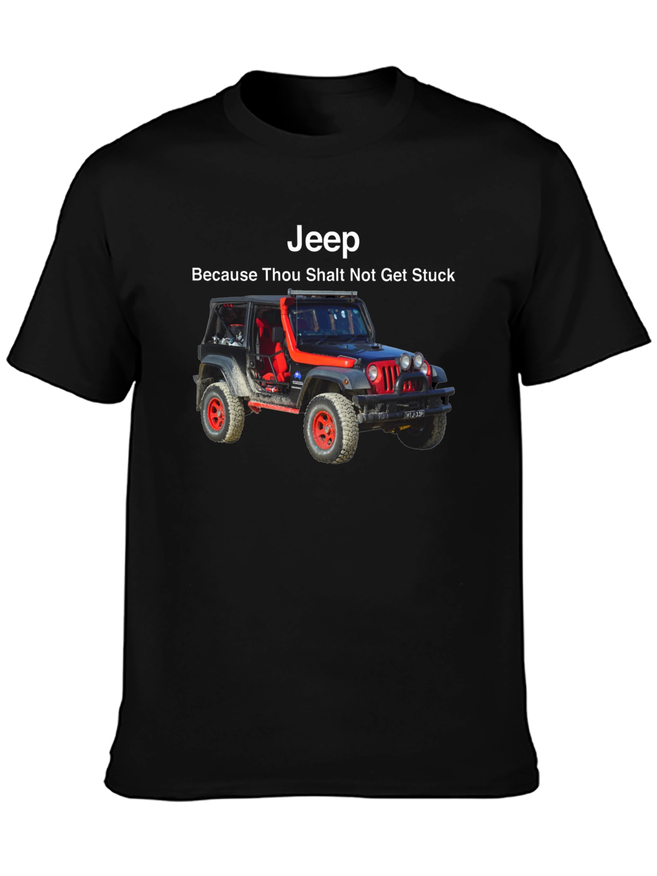 Jeep Thou Shalt Not Get Stuck Black T-Shirt
