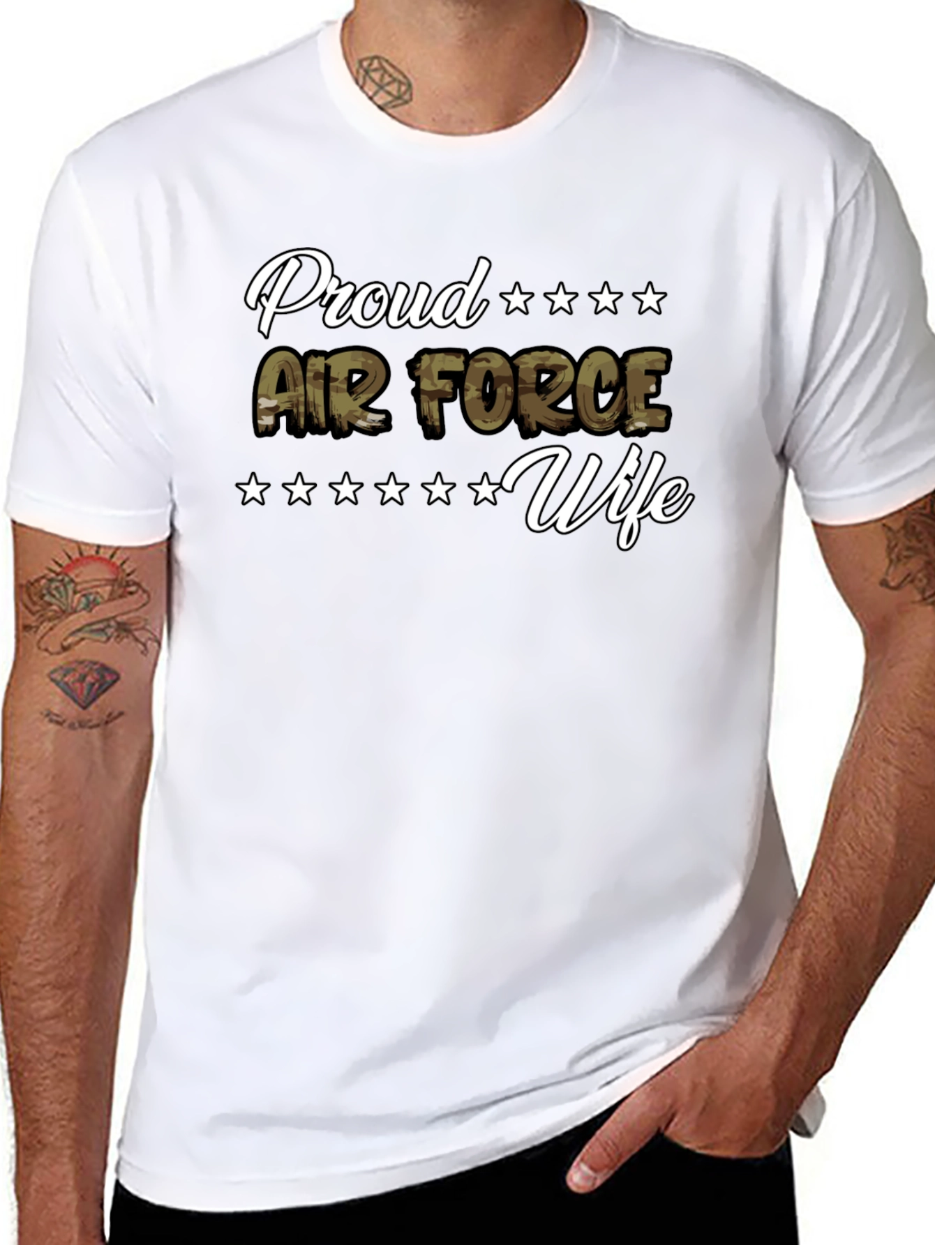 Proud Air Force Wife Black T-Shirt