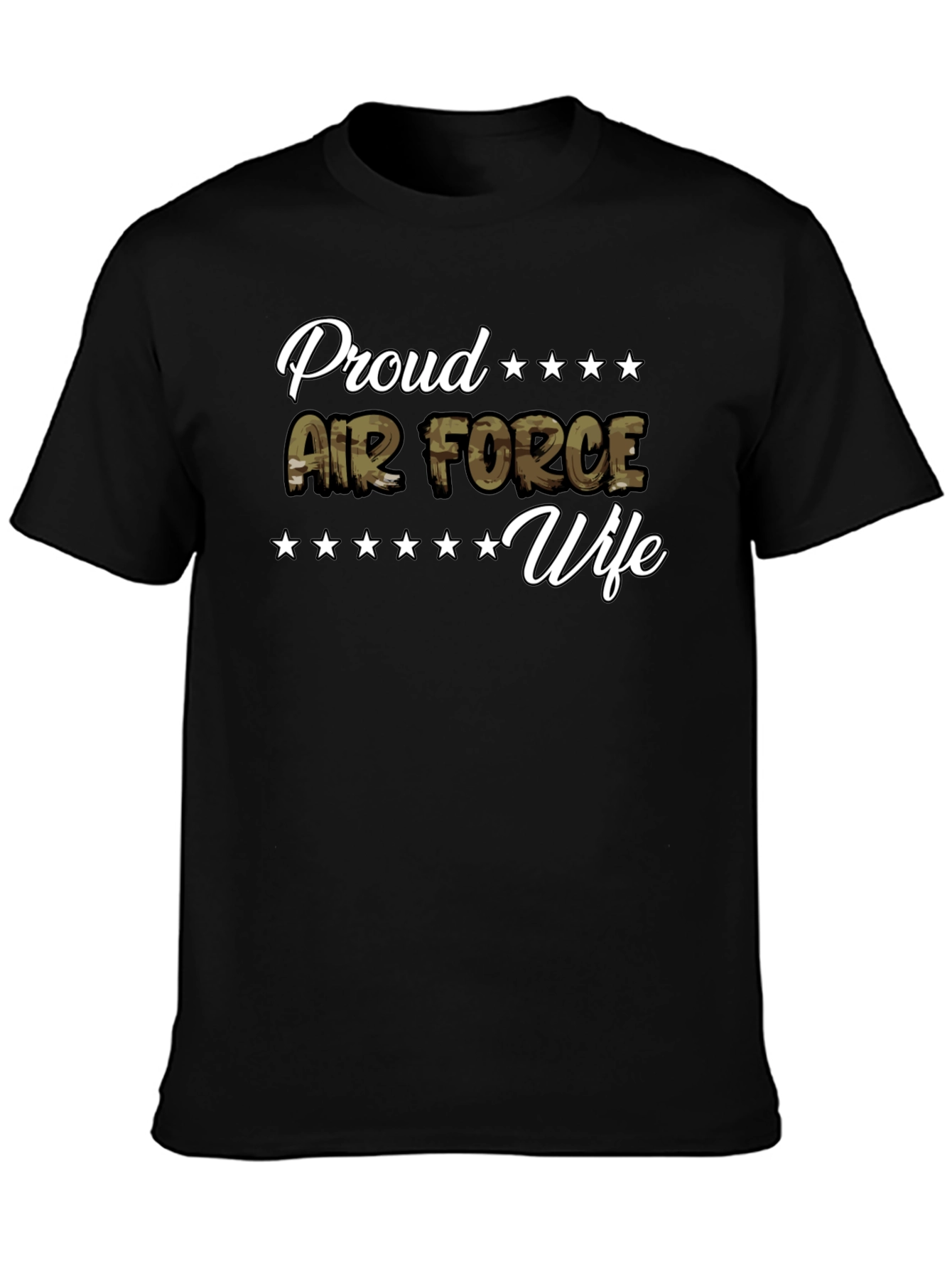 Proud Air Force Wife Black T-Shirt