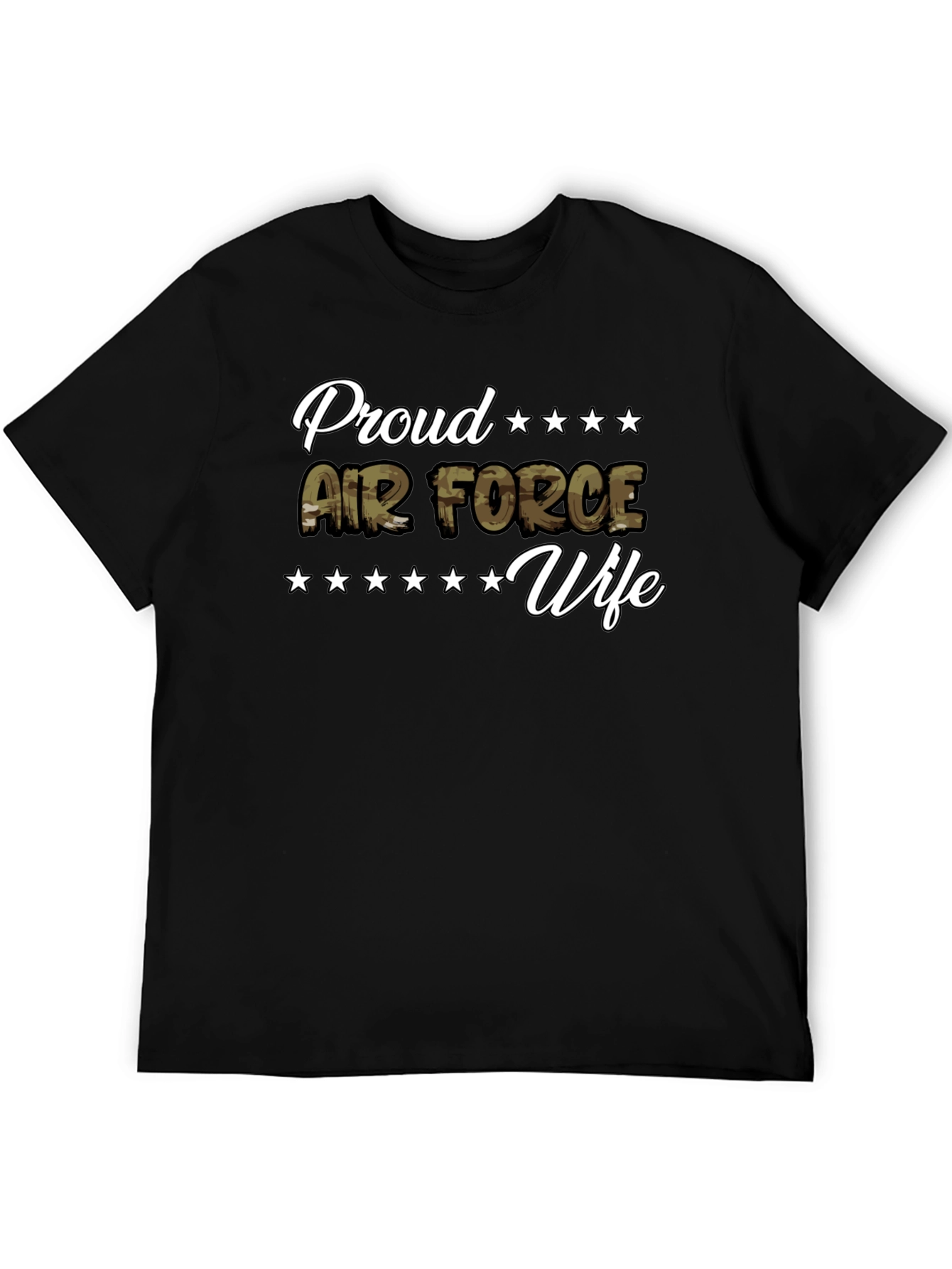 Proud Air Force Wife Black T-Shirt