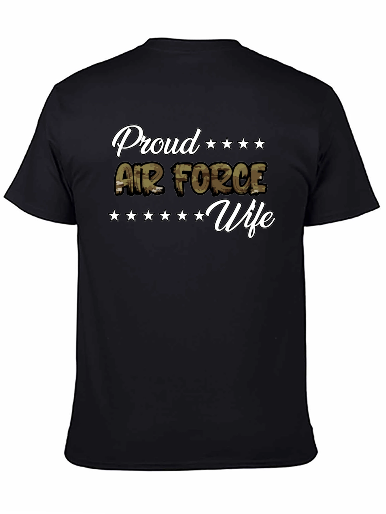 Proud Air Force Wife Black T-Shirt