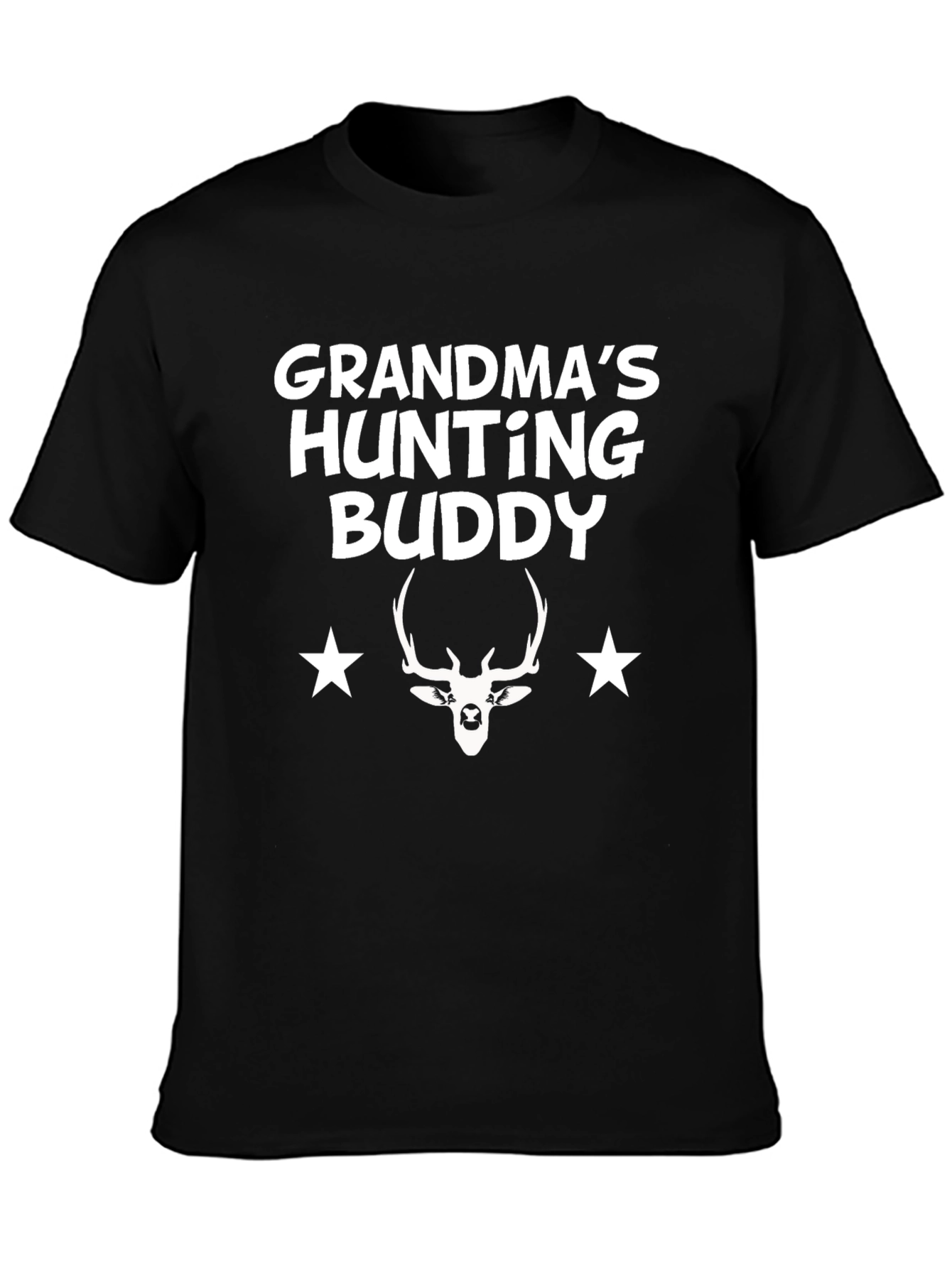 Grandmas Hunting Buddy Graphic Tee - Black Cotton T-Shirt