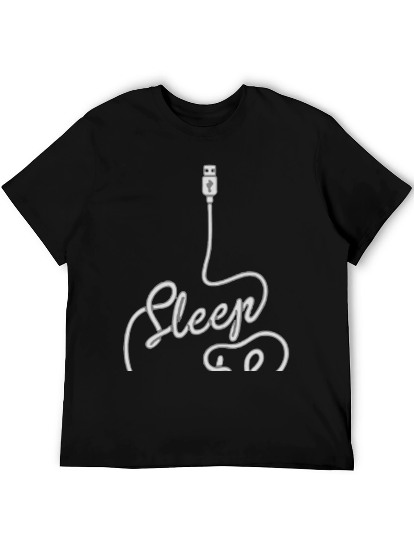Sleep Mode USB Graphic Print T-Shirt