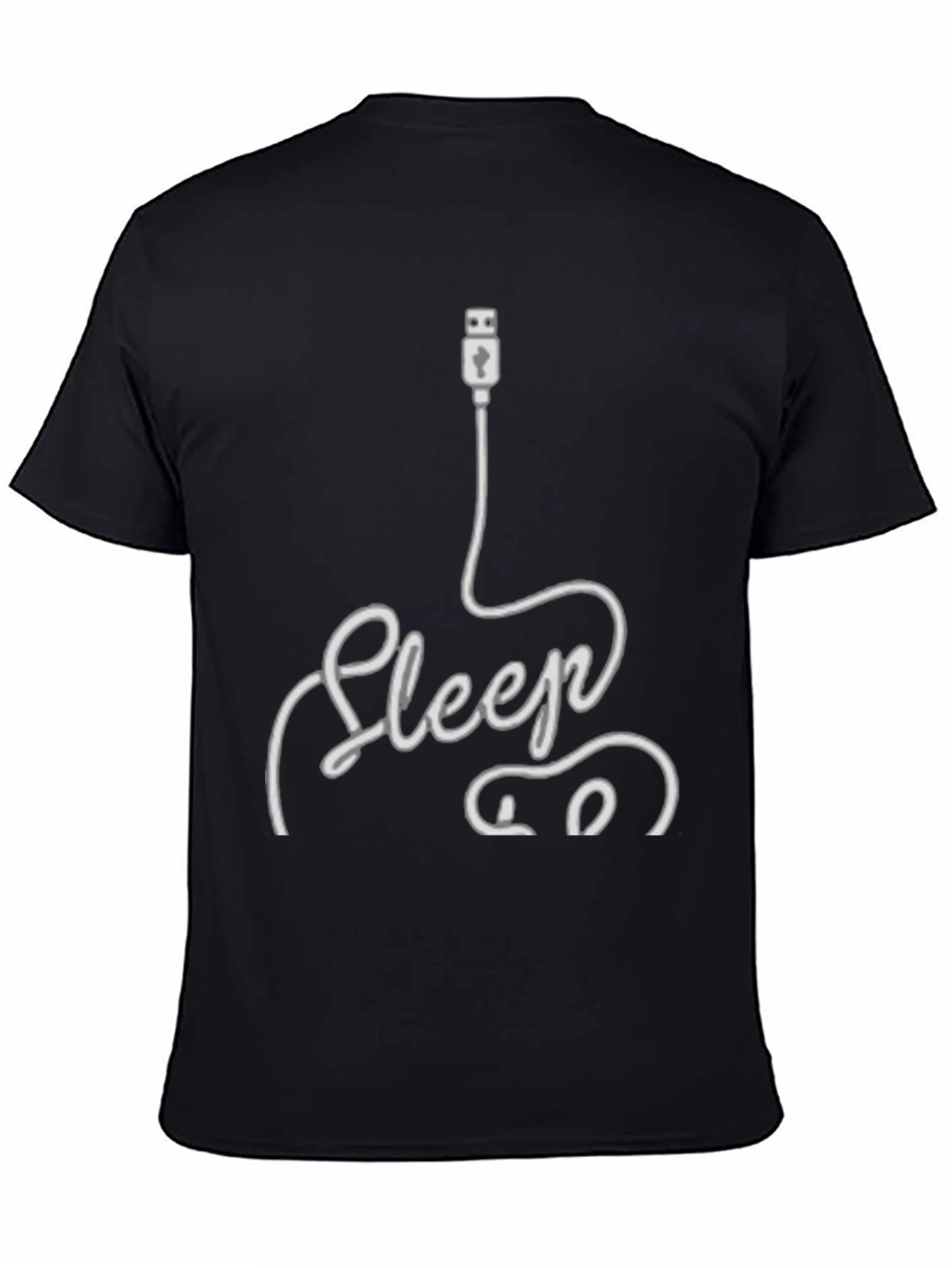 Sleep Mode USB Graphic Print T-Shirt