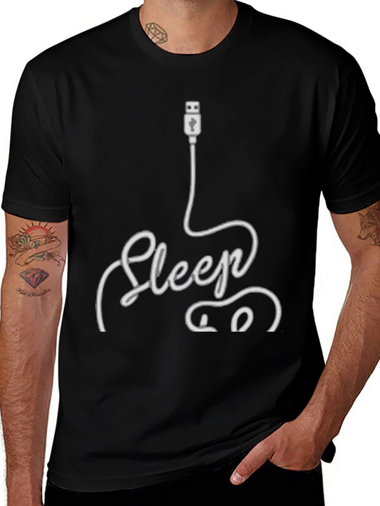 Sleep Mode USB Graphic Print T-Shirt