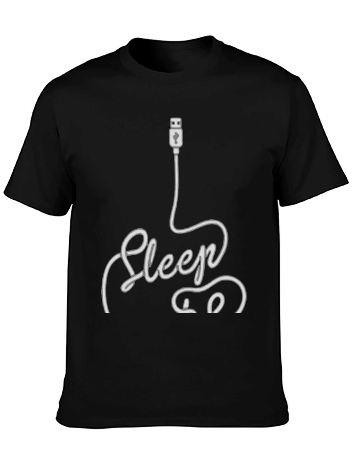Sleep Mode USB Graphic Print T-Shirt