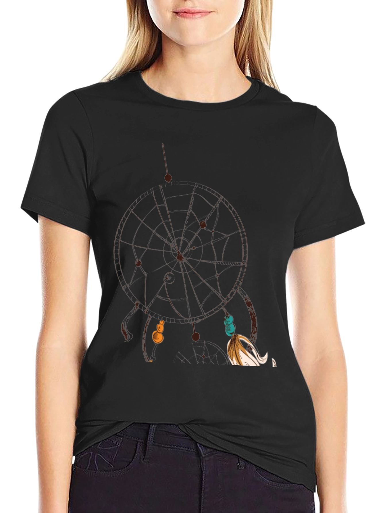 Dream Catcher Graphic Black T-Shirt