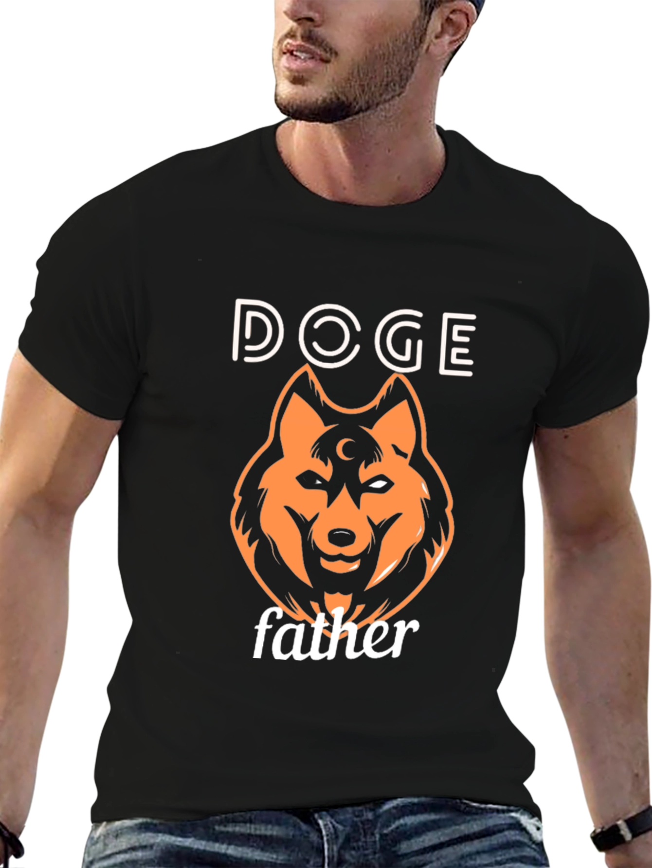Doge Father Black T-Shirt - Novelty Meme Tee