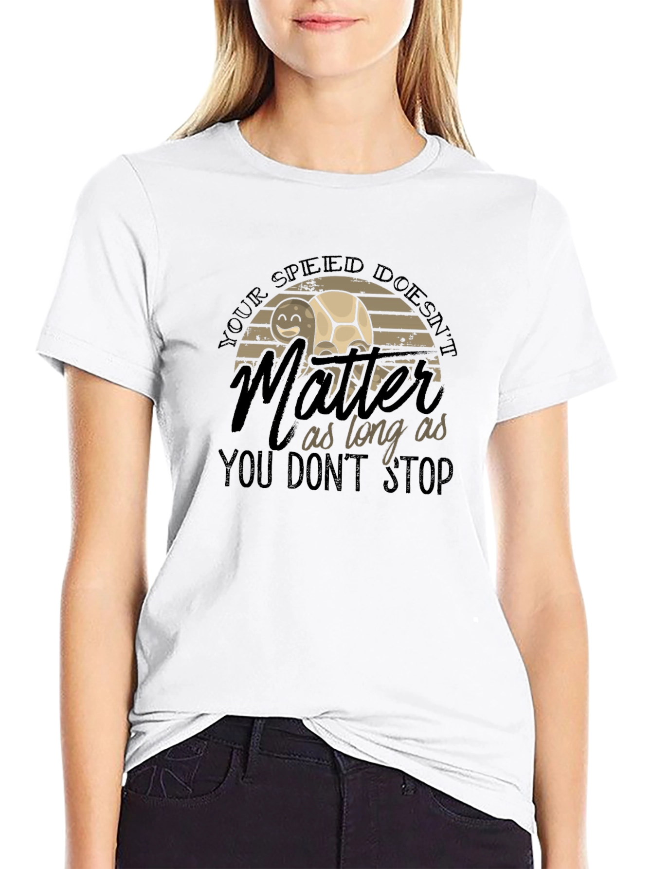 Inspirational Turtle Graphic T-Shirt