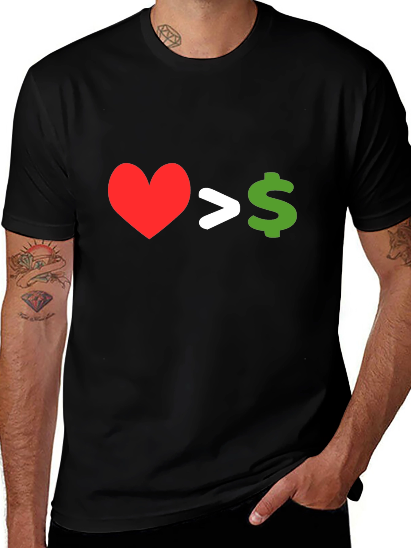 Love Over Money Graphic T-Shirt