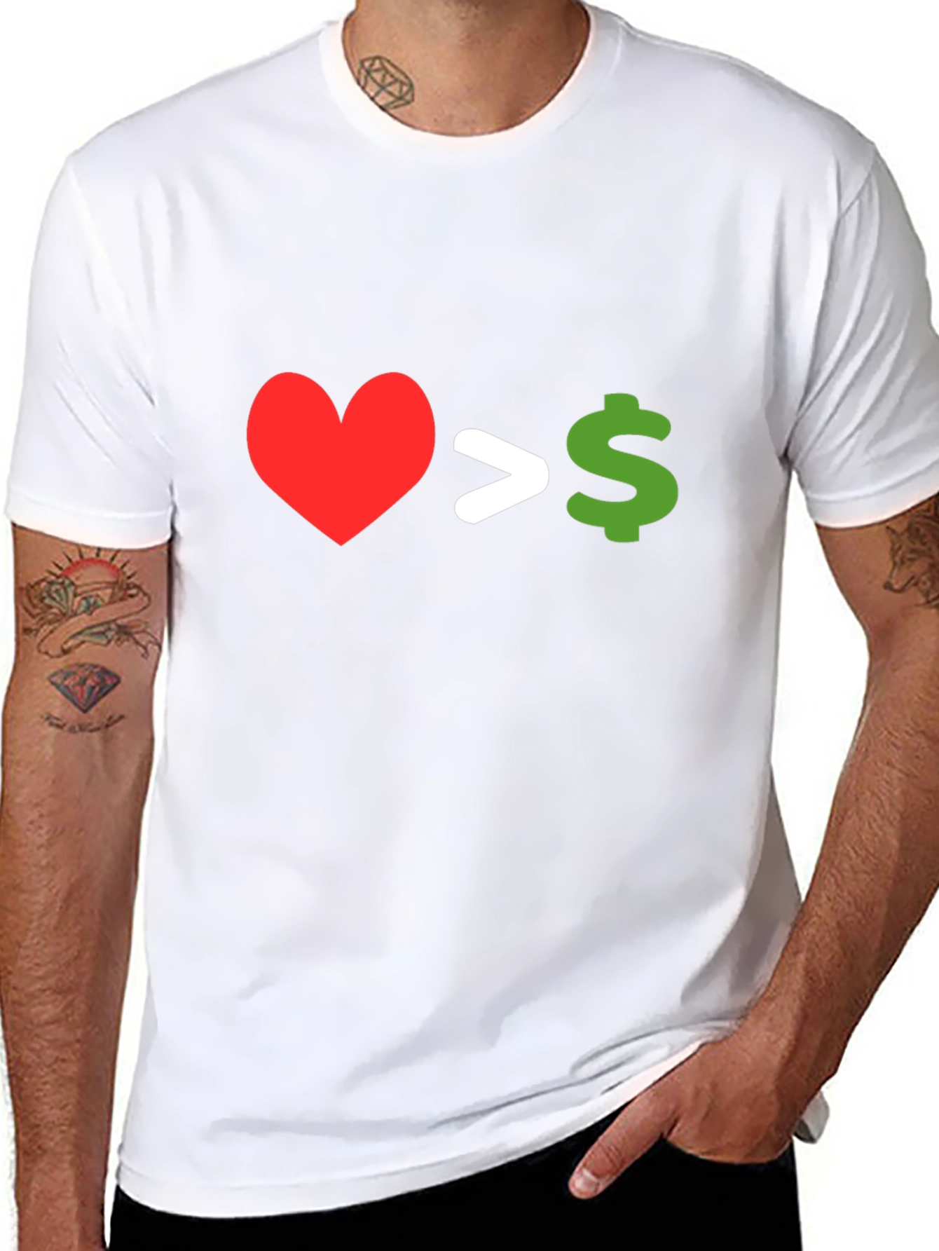 Love Over Money Graphic T-Shirt
