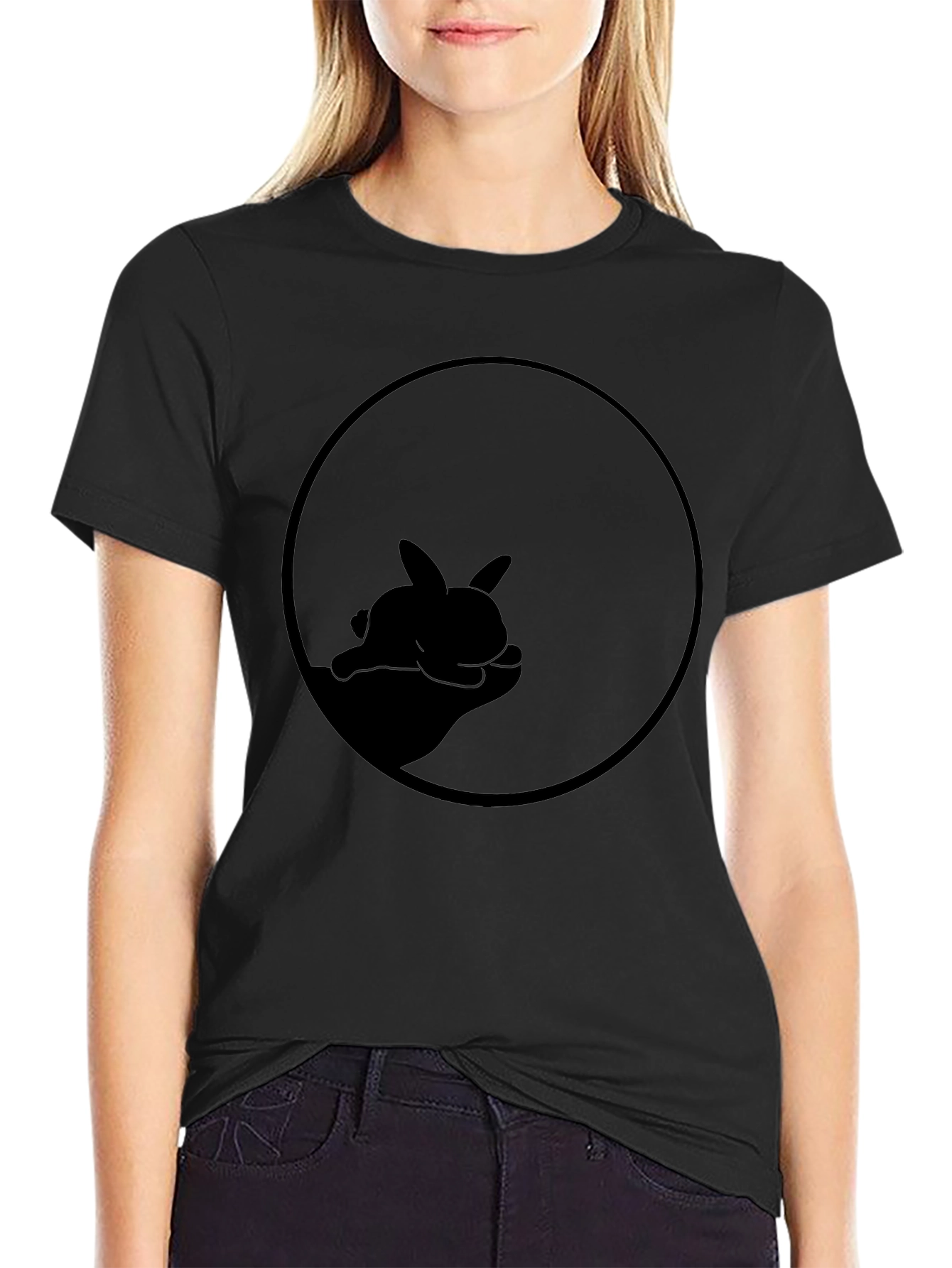 Black Rabbit Circle Graphic Tee