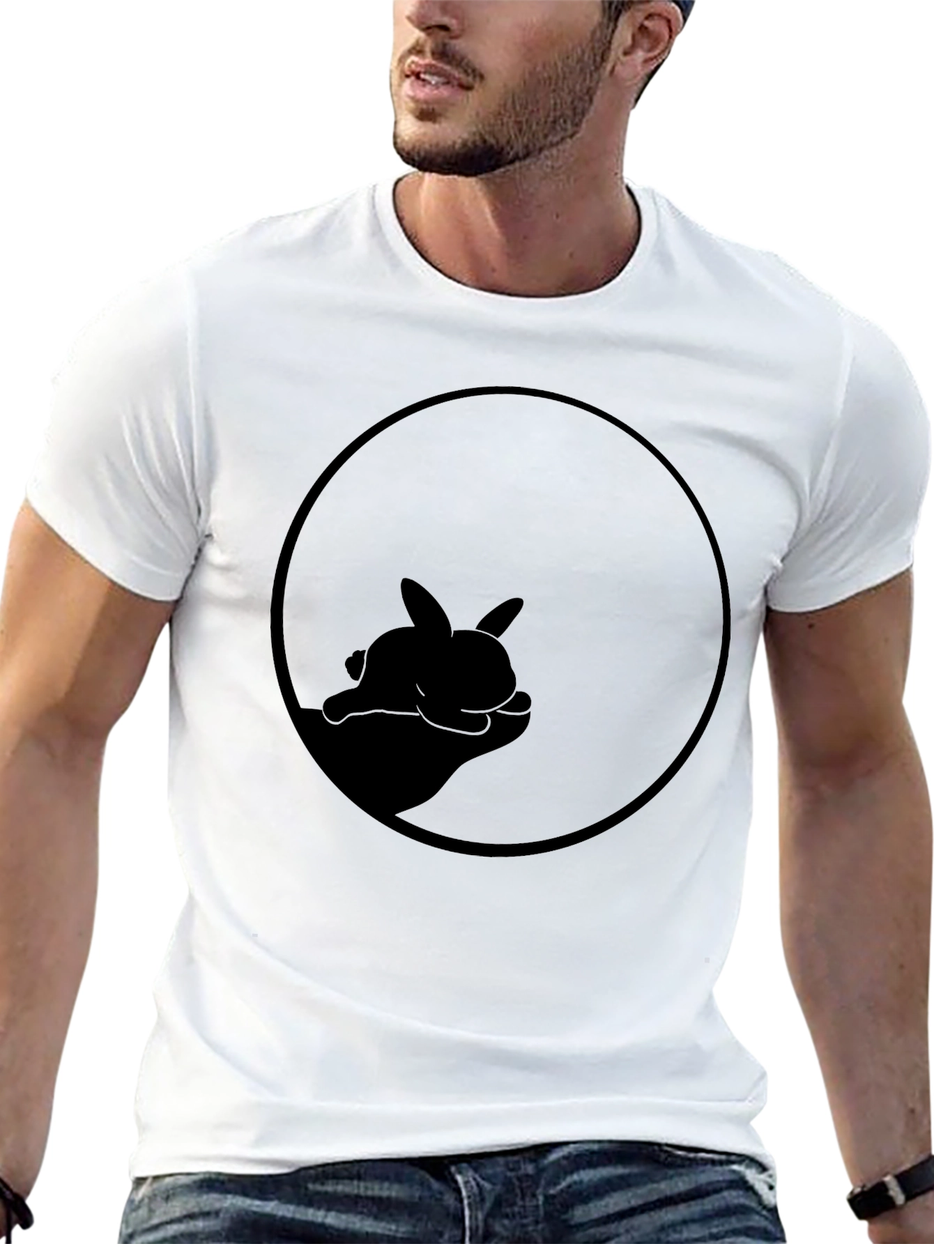Black Rabbit Circle Graphic Tee