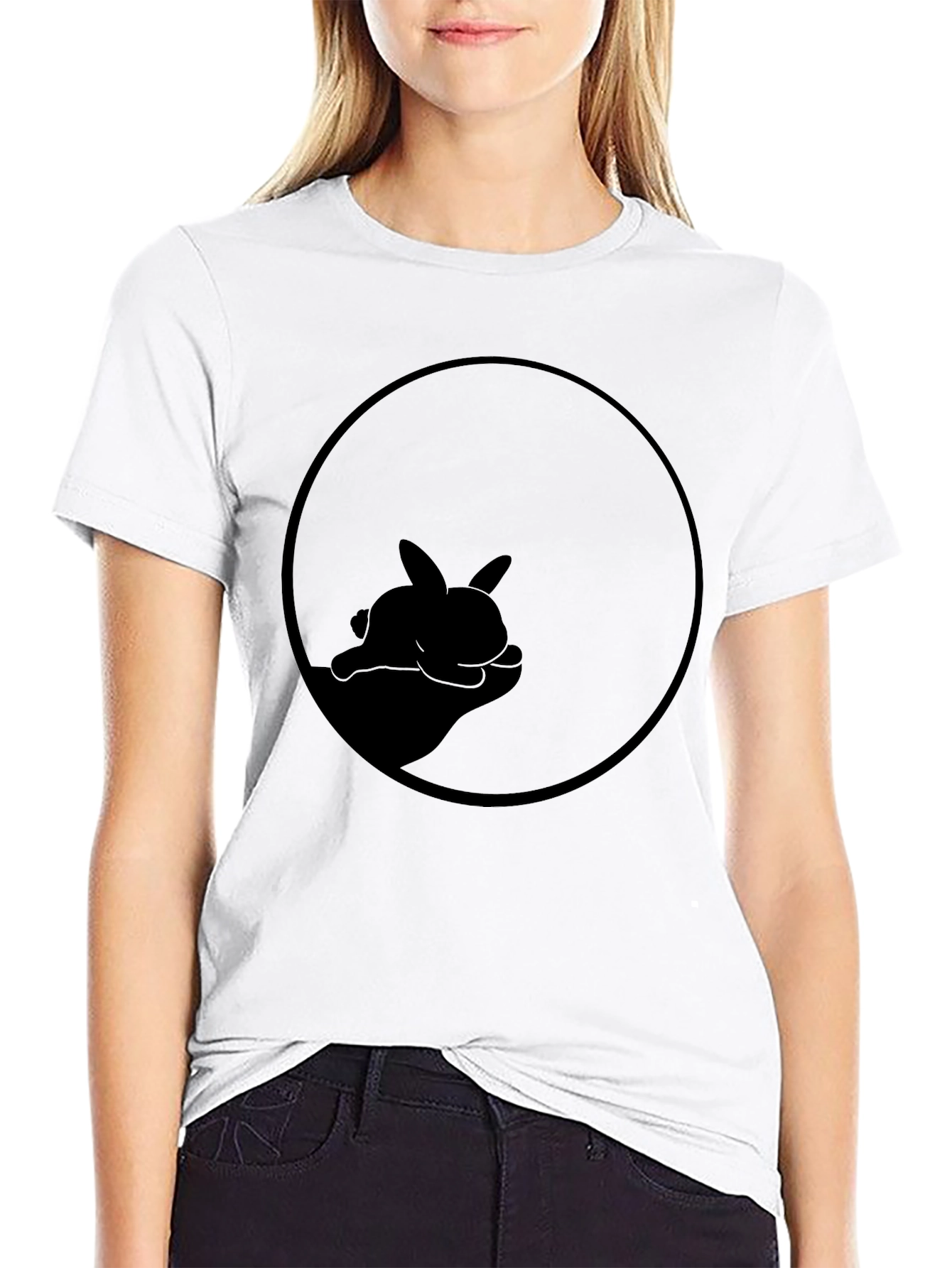 Black Rabbit Circle Graphic Tee