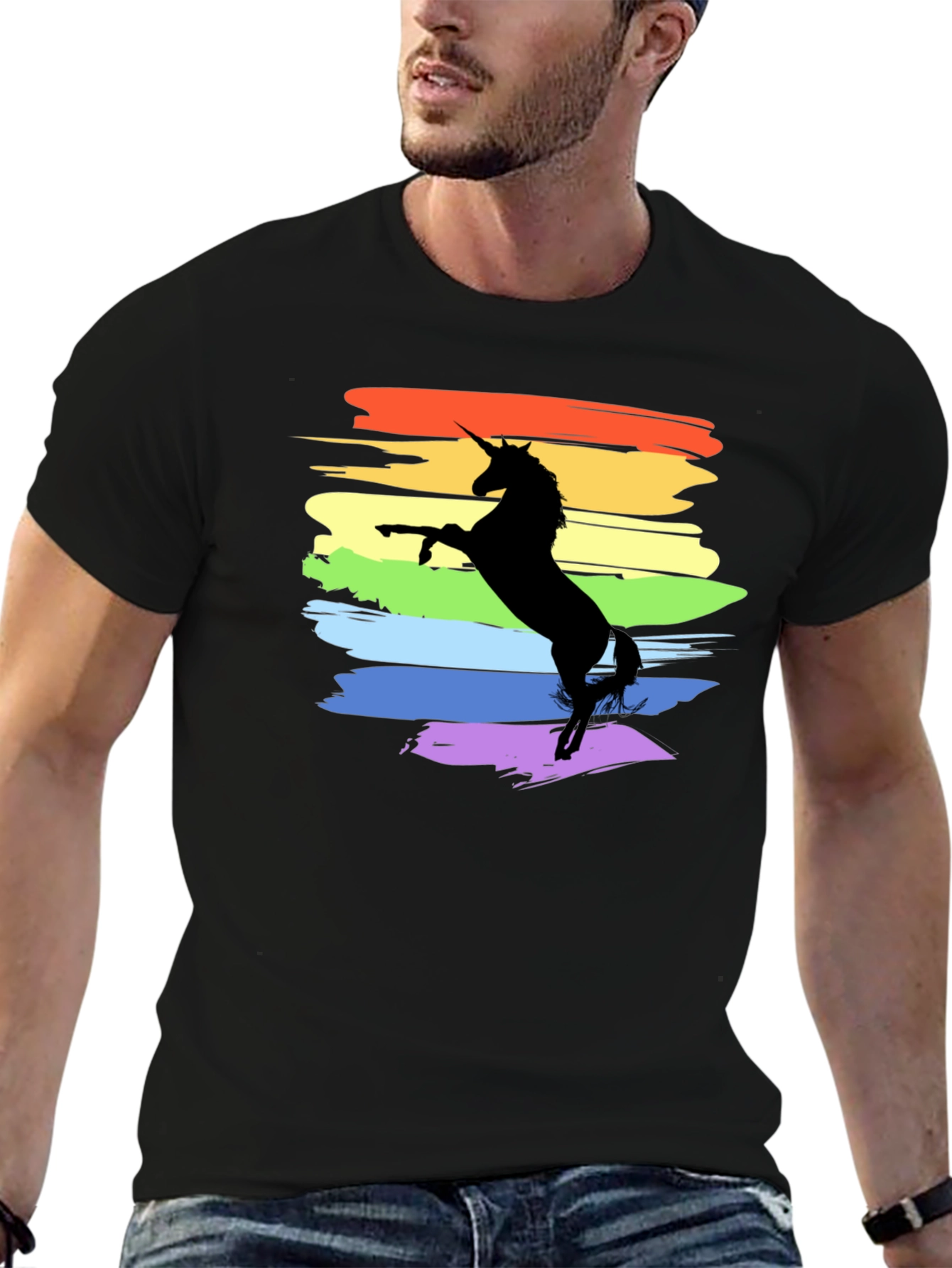 Unicorn Rainbow Pride T-Shirt - Black