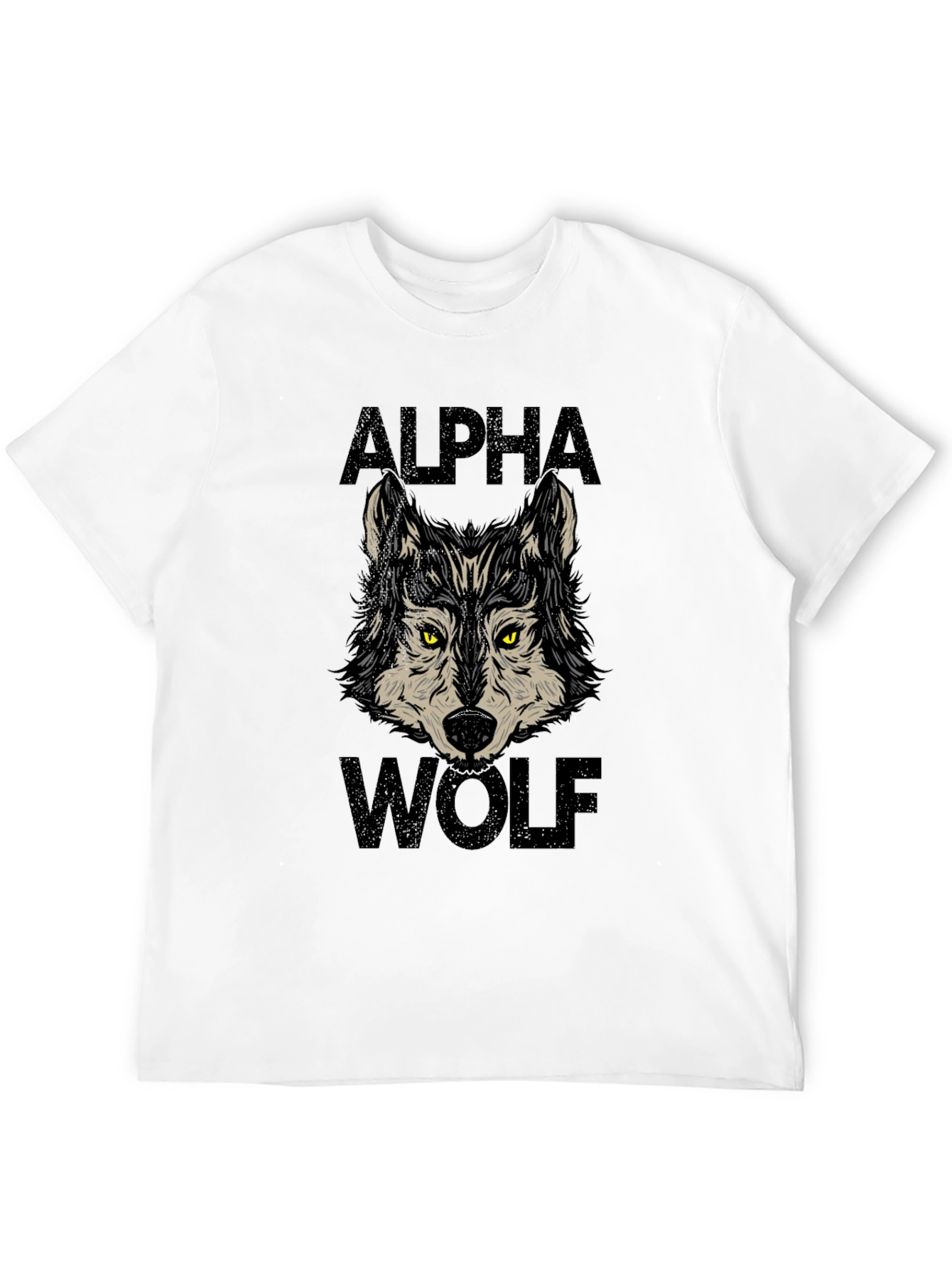 Alpha Wolf Graphic Print Black T-Shirt