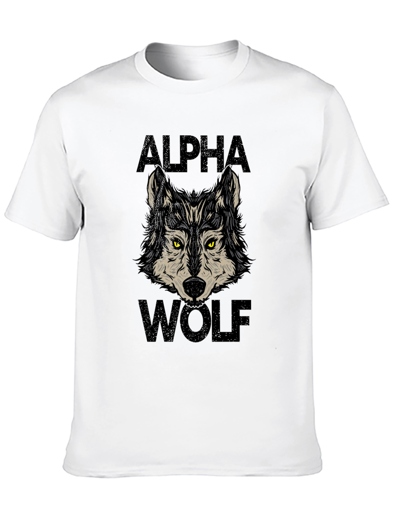 Alpha Wolf Graphic Print Black T-Shirt