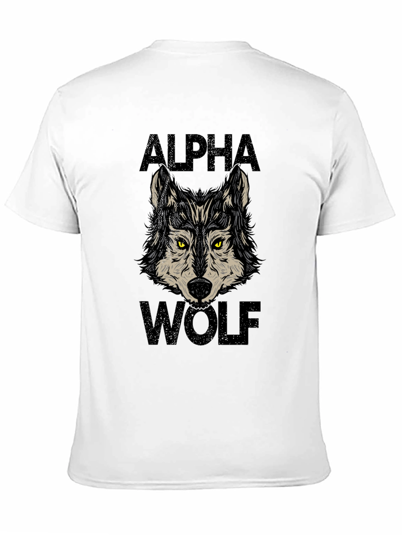 Alpha Wolf Graphic Print Black T-Shirt