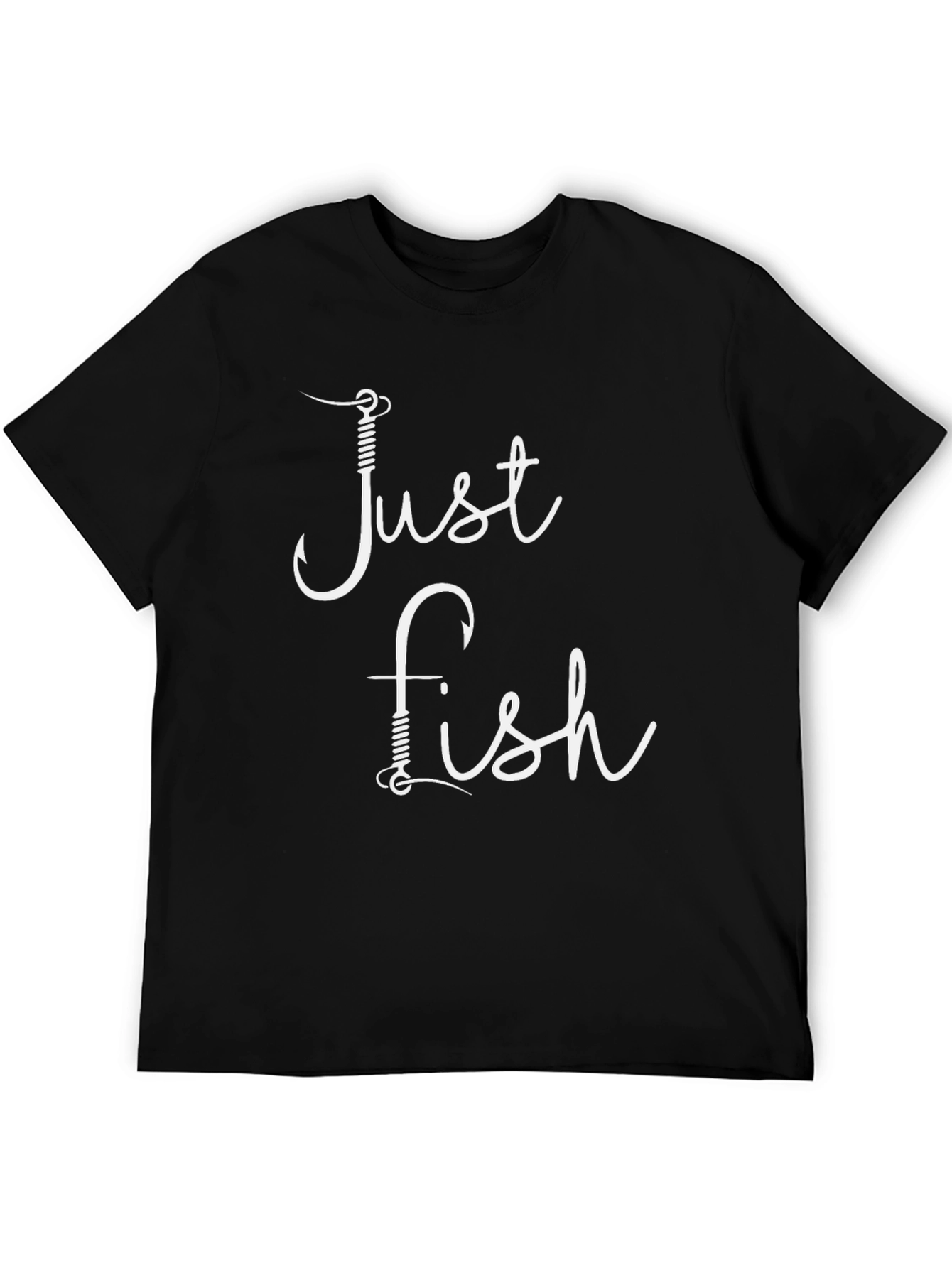 Just Fish Tee - Fishing Hook Design T-Shirt