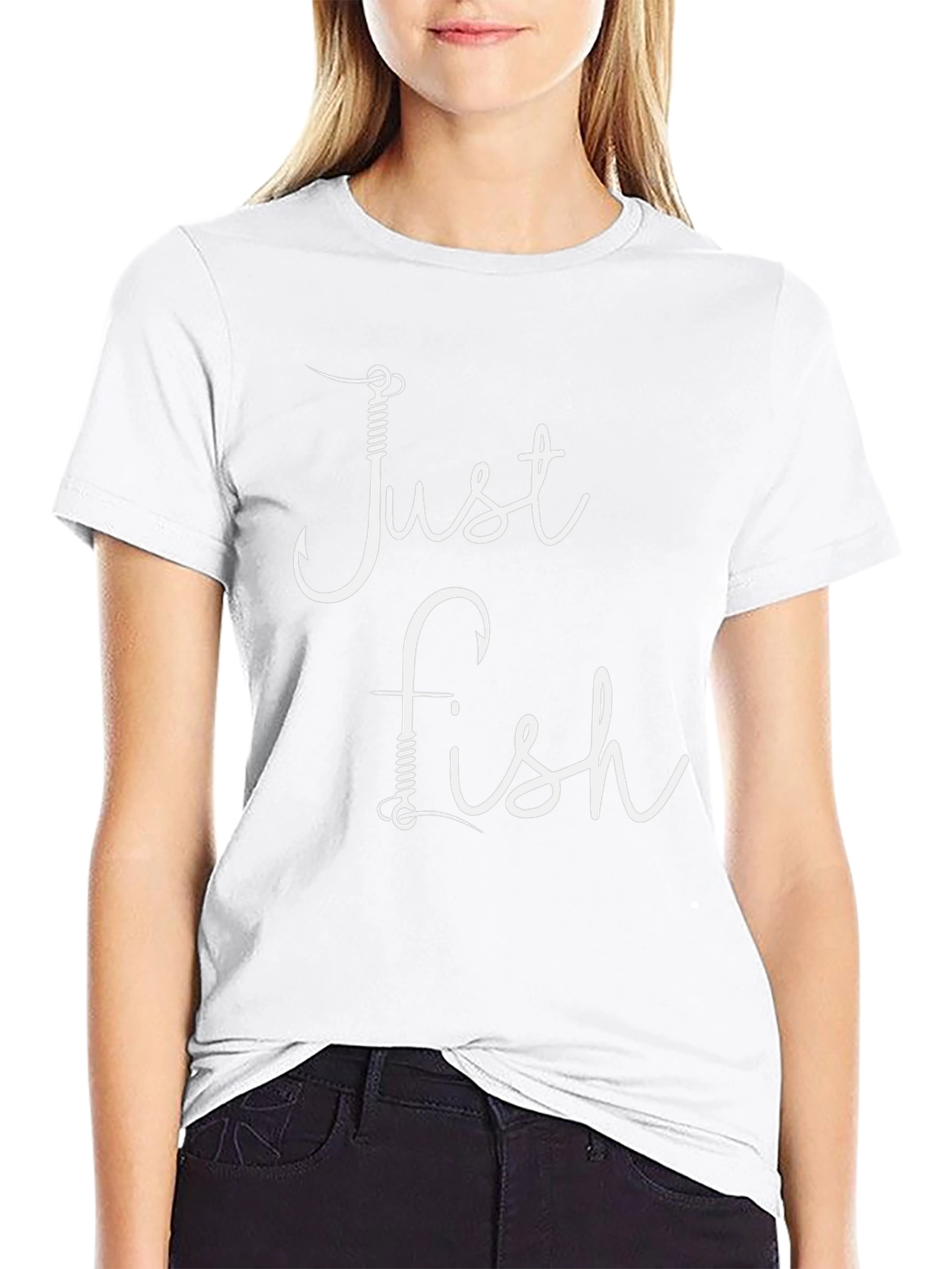Just Fish Tee - Fishing Hook Design T-Shirt