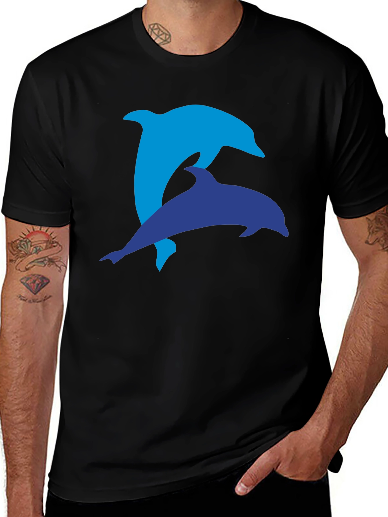 Dolphin Duo Black T-Shirt