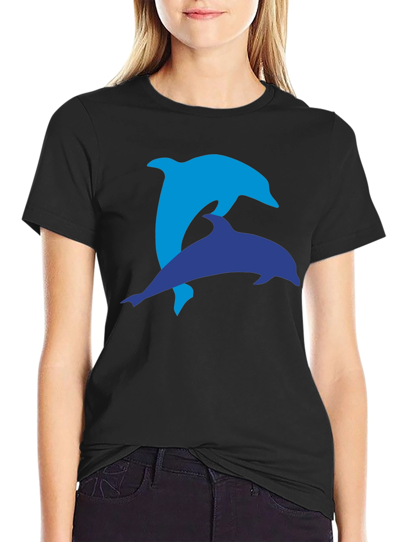 Dolphin Duo Black T-Shirt