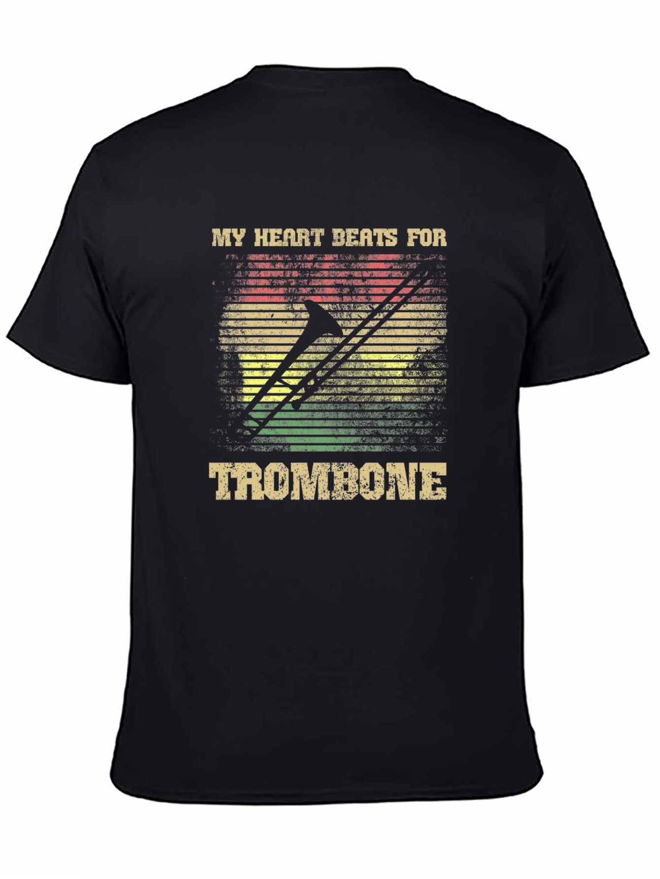 My Heart Beats for Trombone Black T-Shirt