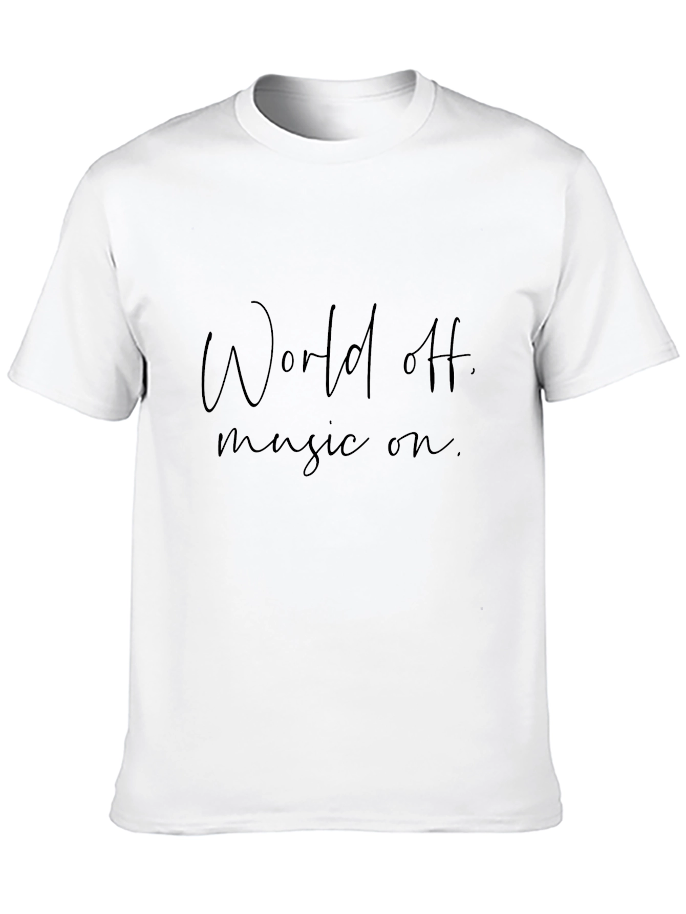 World Off Music On Black Graphic Tee