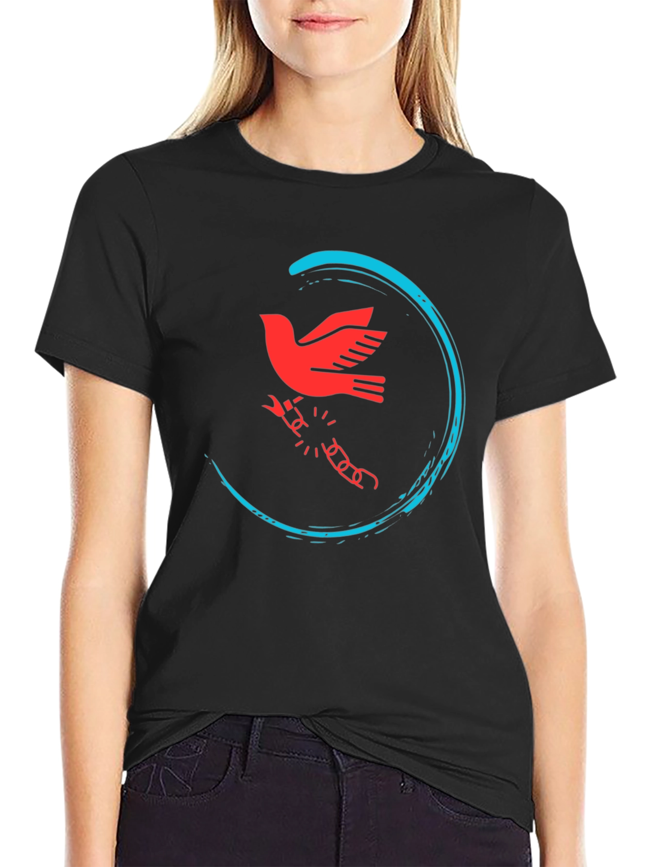 Freedom Dove Graphic Tee - Black