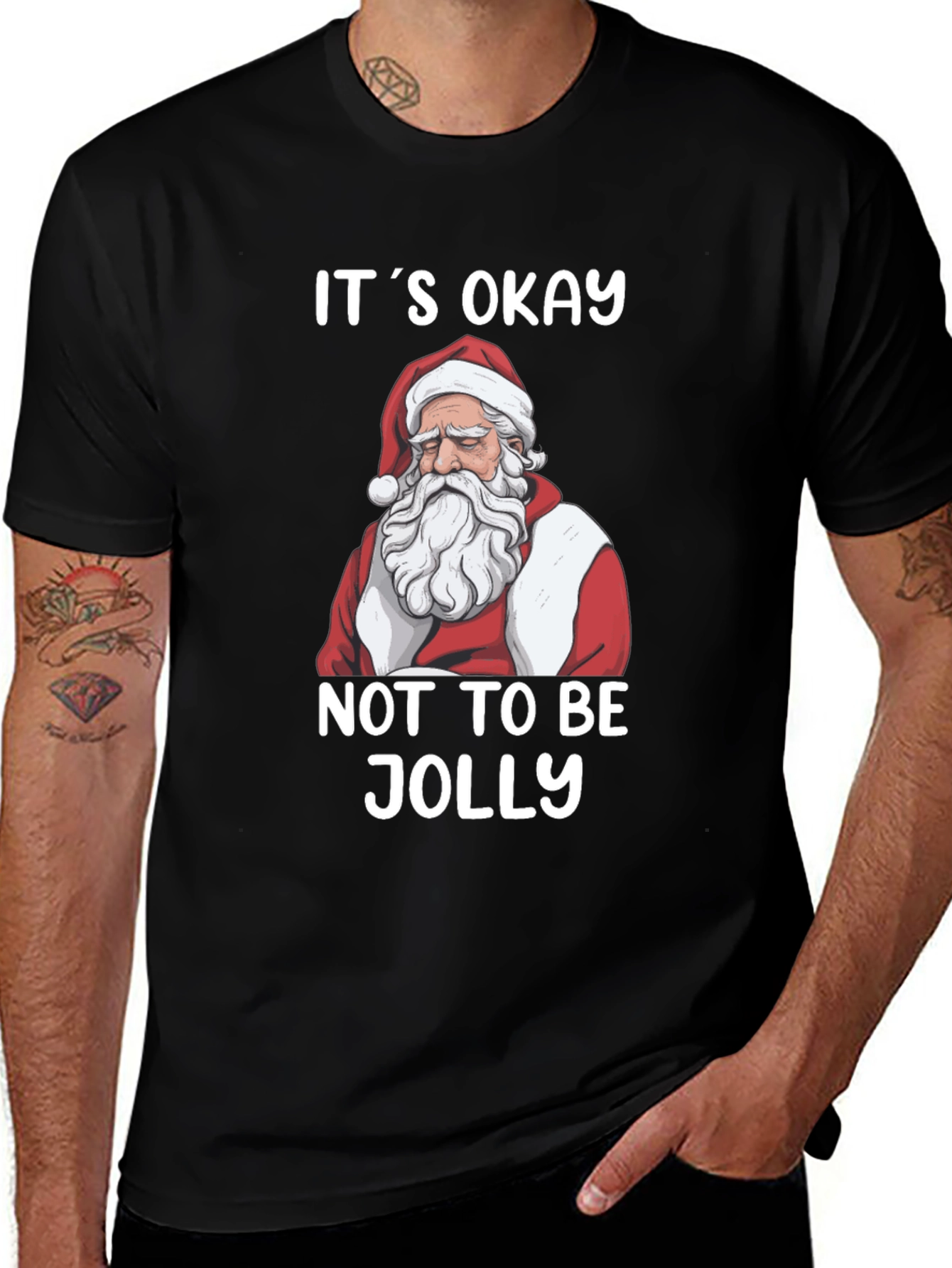 Its Okay Not to Be Jolly Santa T-Shirt