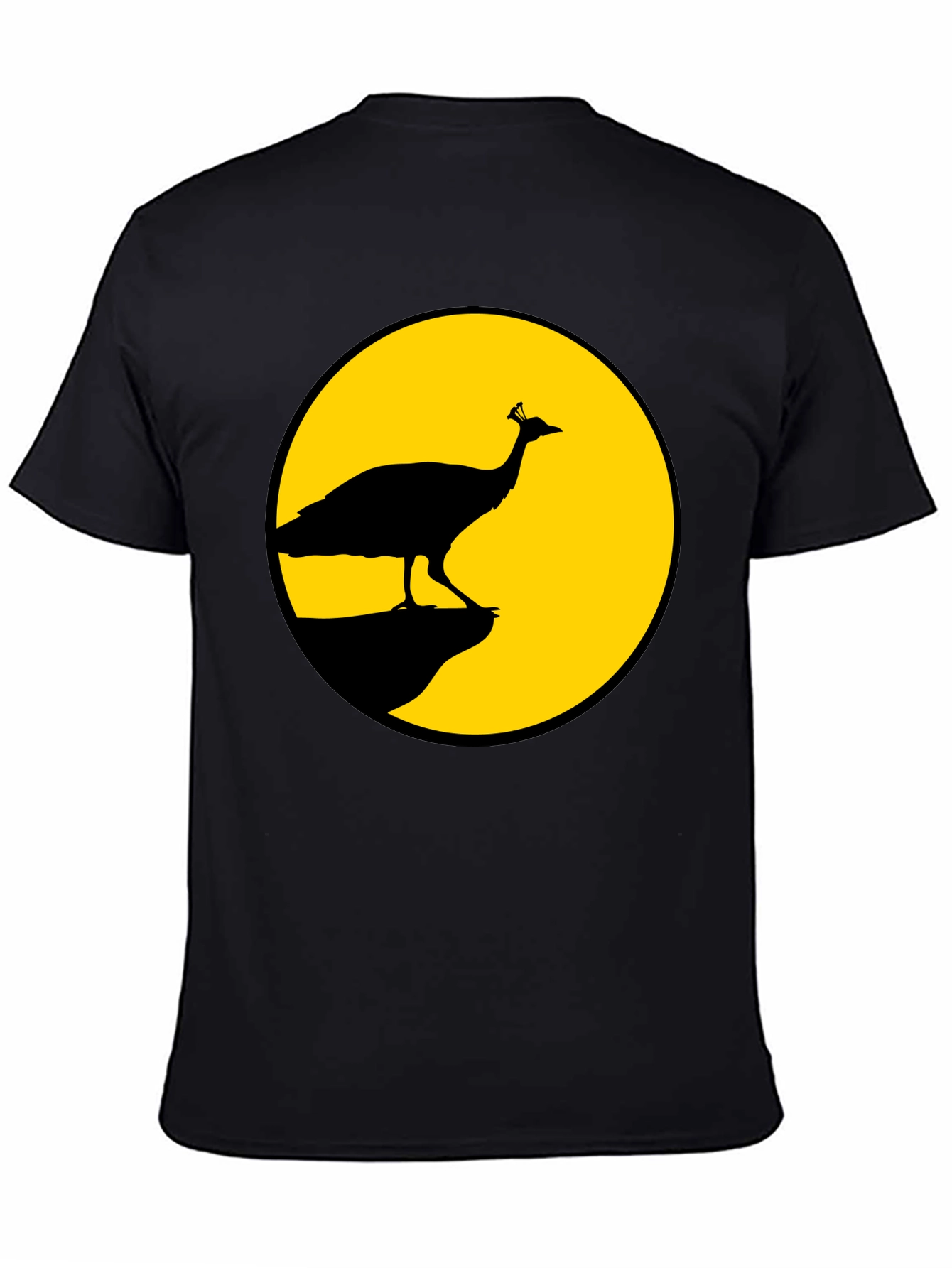 Peacock Silhouette T-Shirt - Black