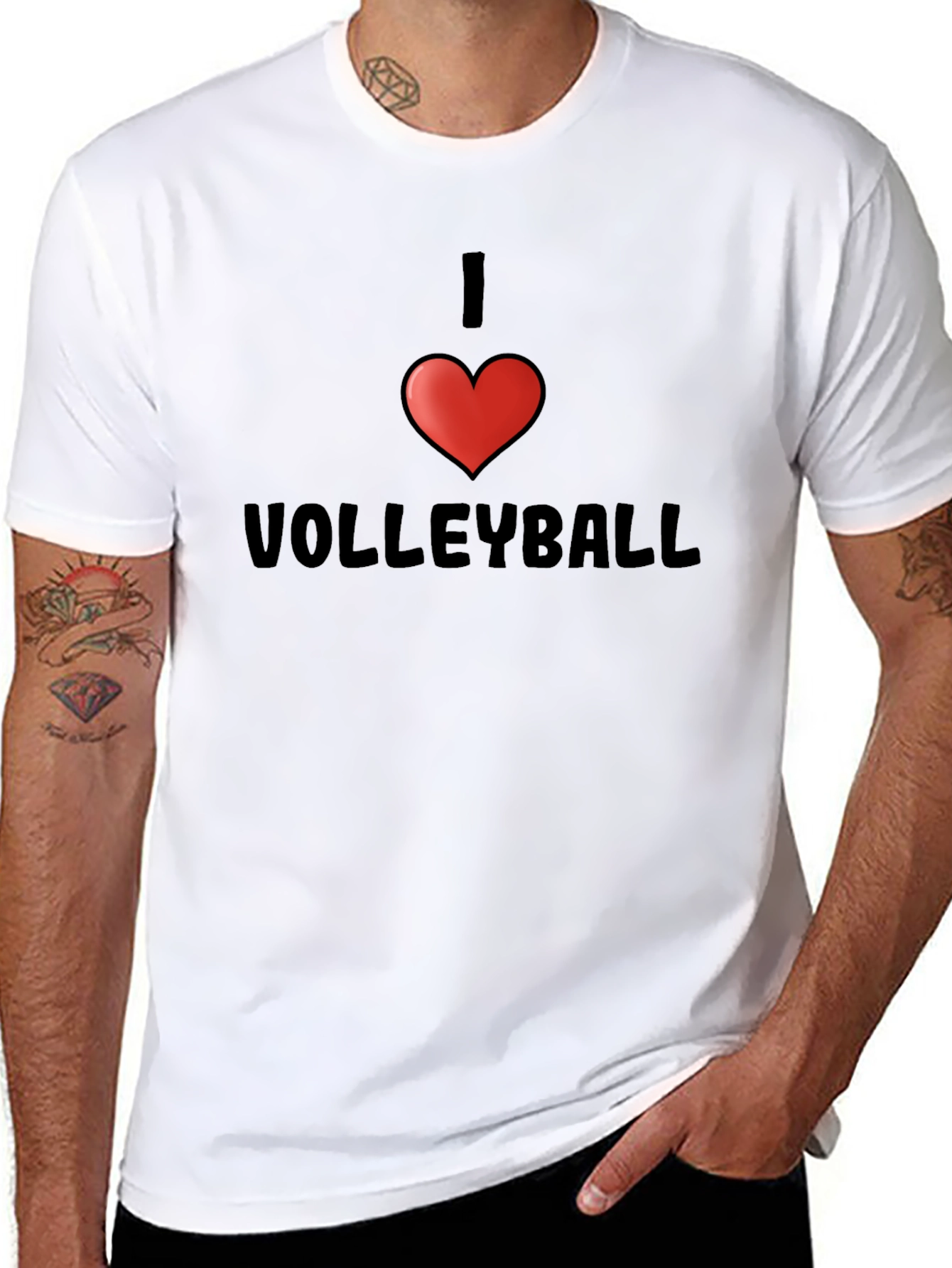 I Heart Volleyball T-Shirt - Black Short Sleeve
