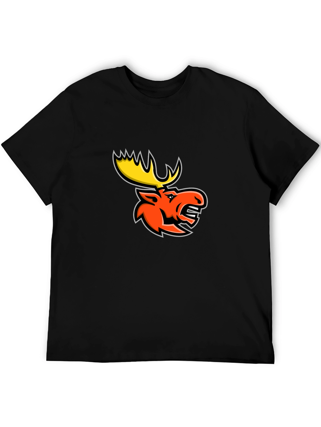 Black T-Shirt with Moose Graphic