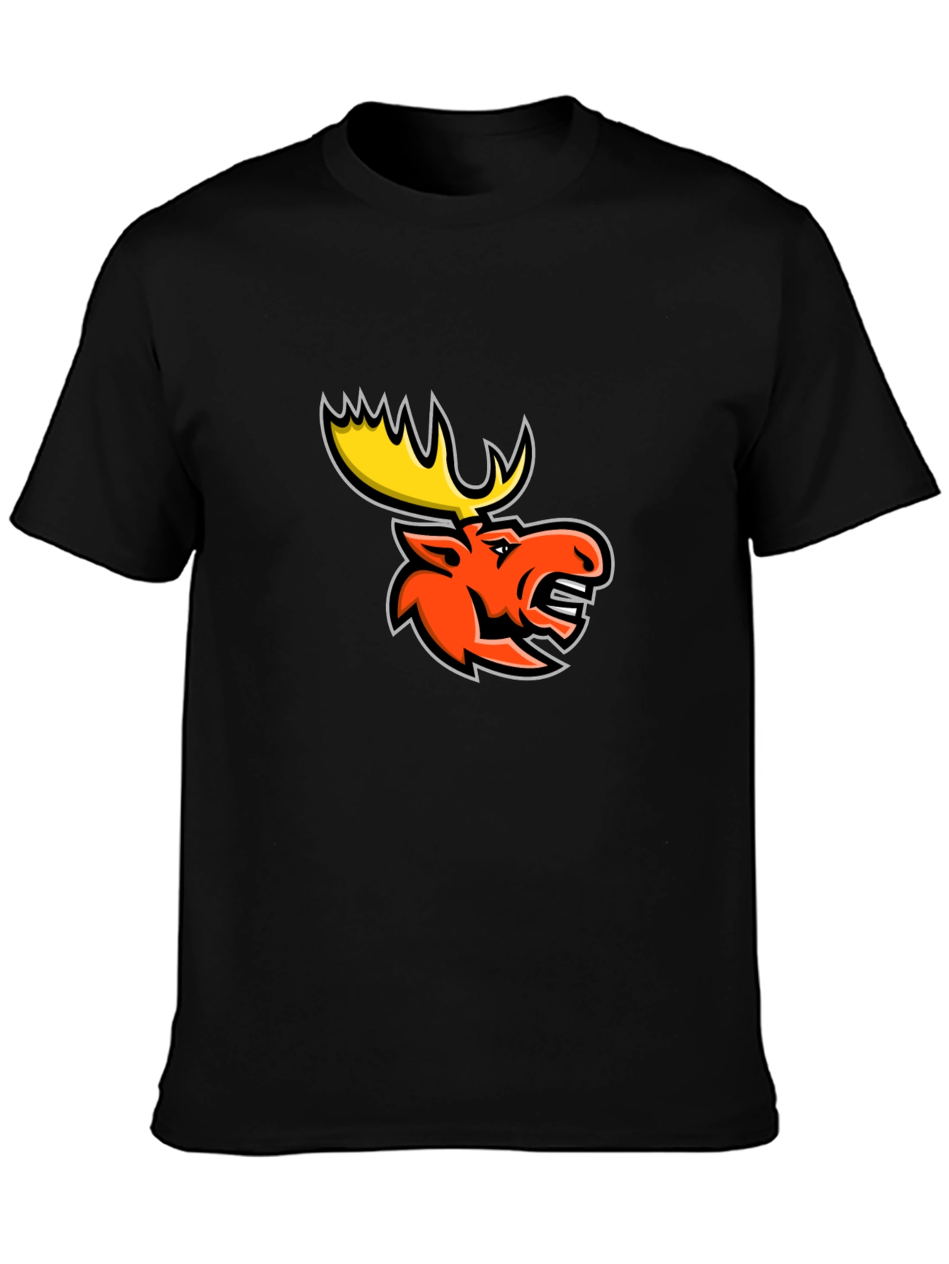 Black T-Shirt with Moose Graphic