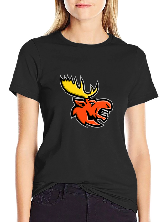Black T-Shirt with Moose Graphic
