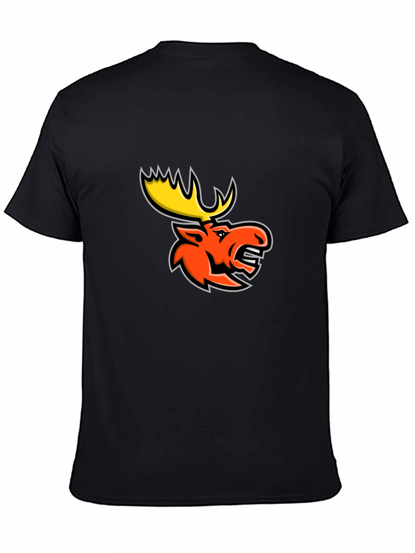 Black T-Shirt with Moose Graphic