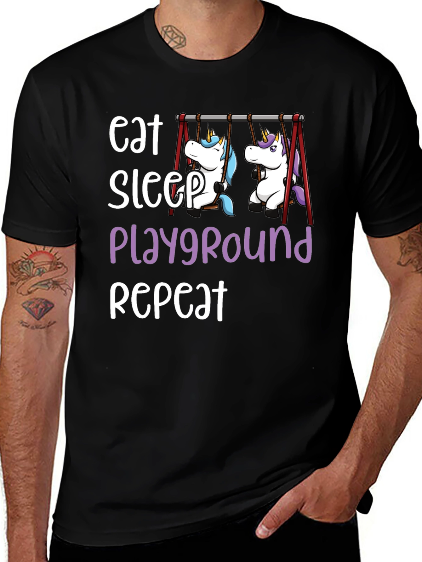 Eat Sleep Playground Repeat Unicorn T-Shirt