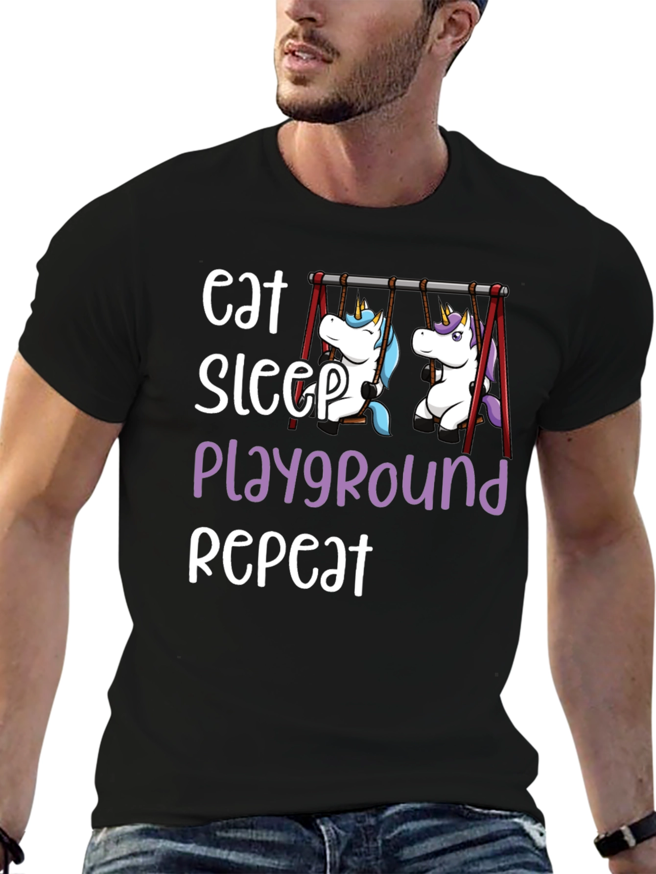 Eat Sleep Playground Repeat Unicorn T-Shirt