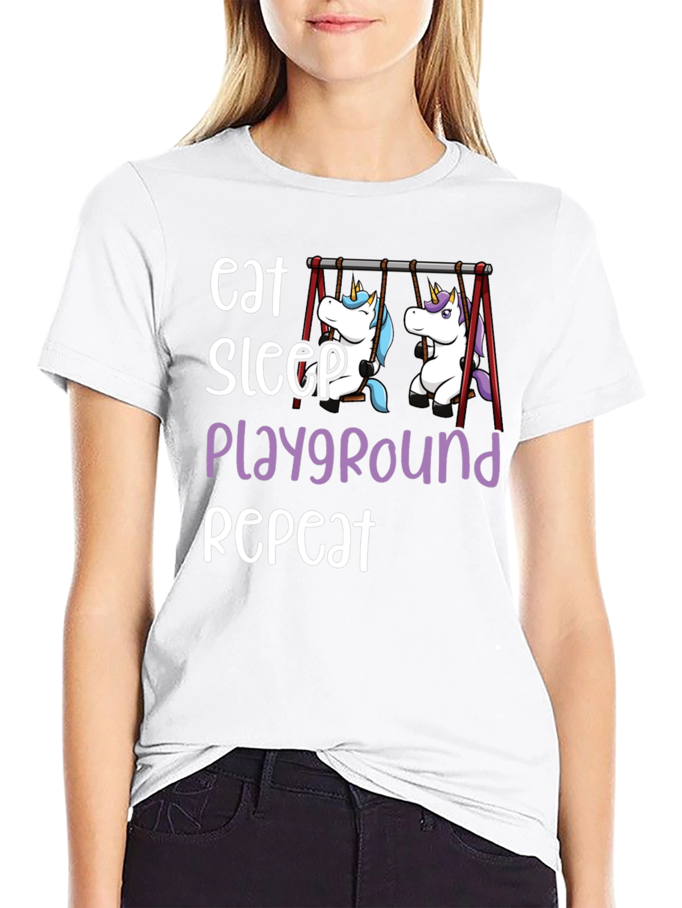 Eat Sleep Playground Repeat Unicorn T-Shirt