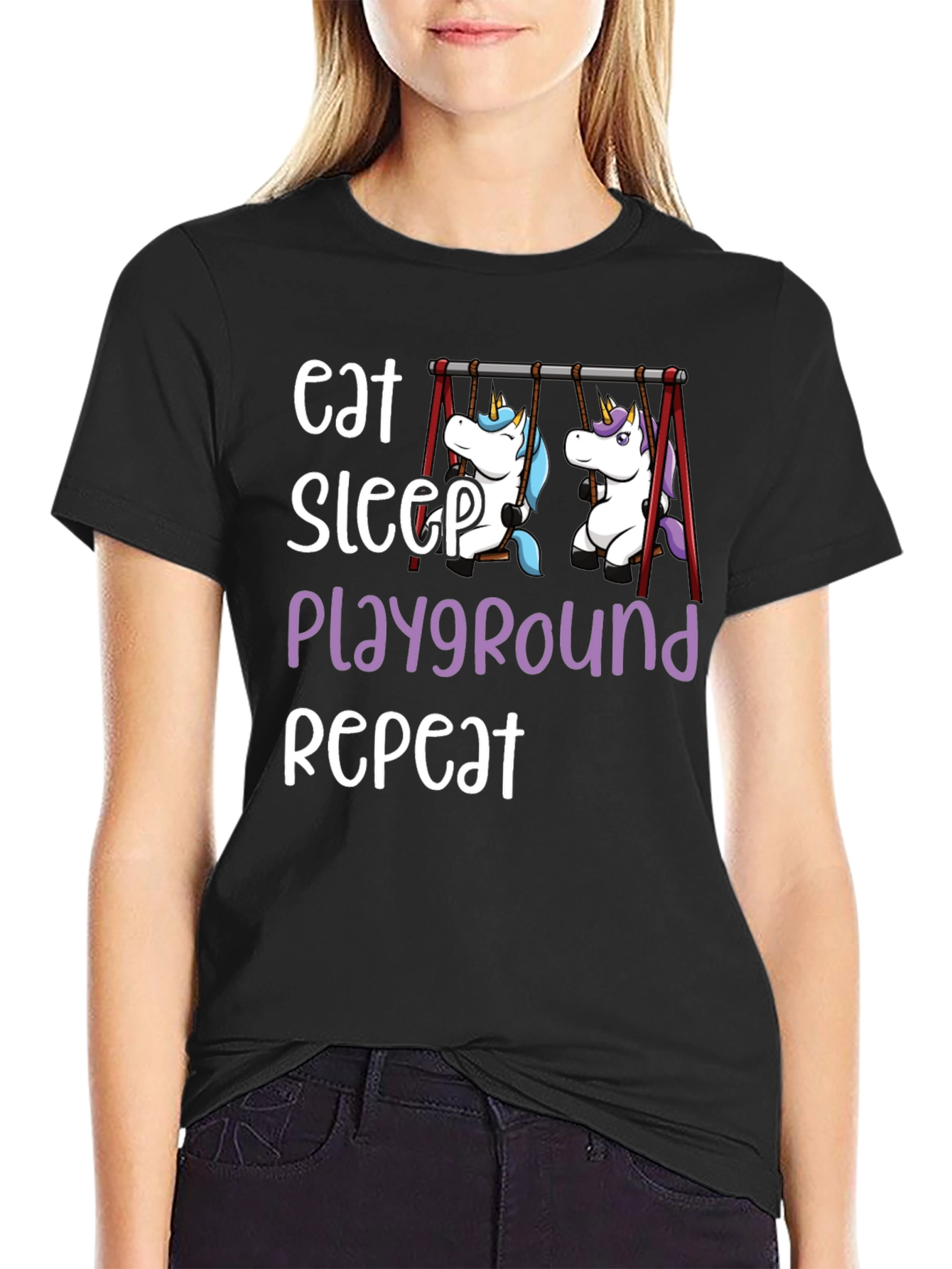 Eat Sleep Playground Repeat Unicorn T-Shirt