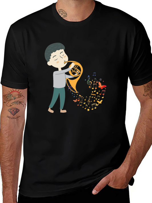 Musical Horn Player Graphic Tee