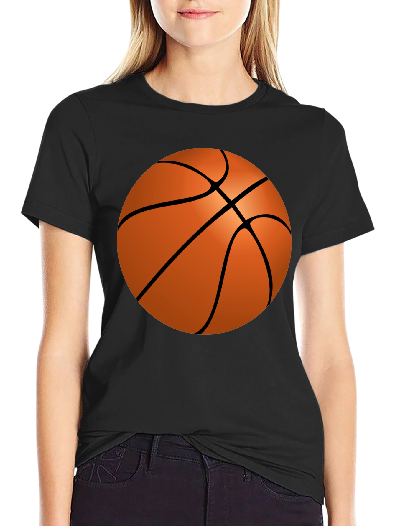 Basketball Graphic Tee - Casual Mens Black T-Shirt