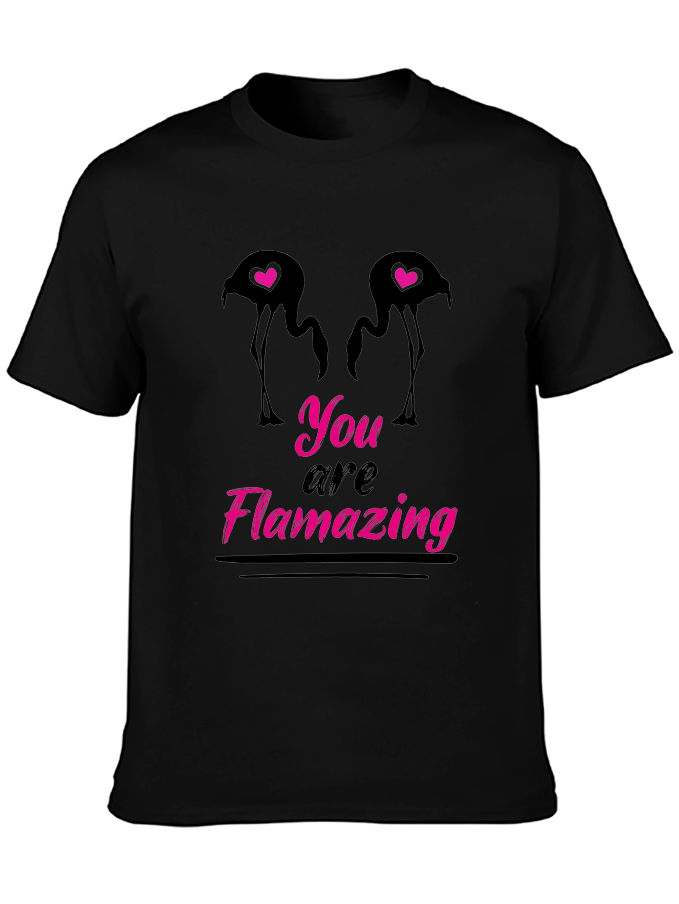 Flamazing Flamingo Graphic Tee - Black