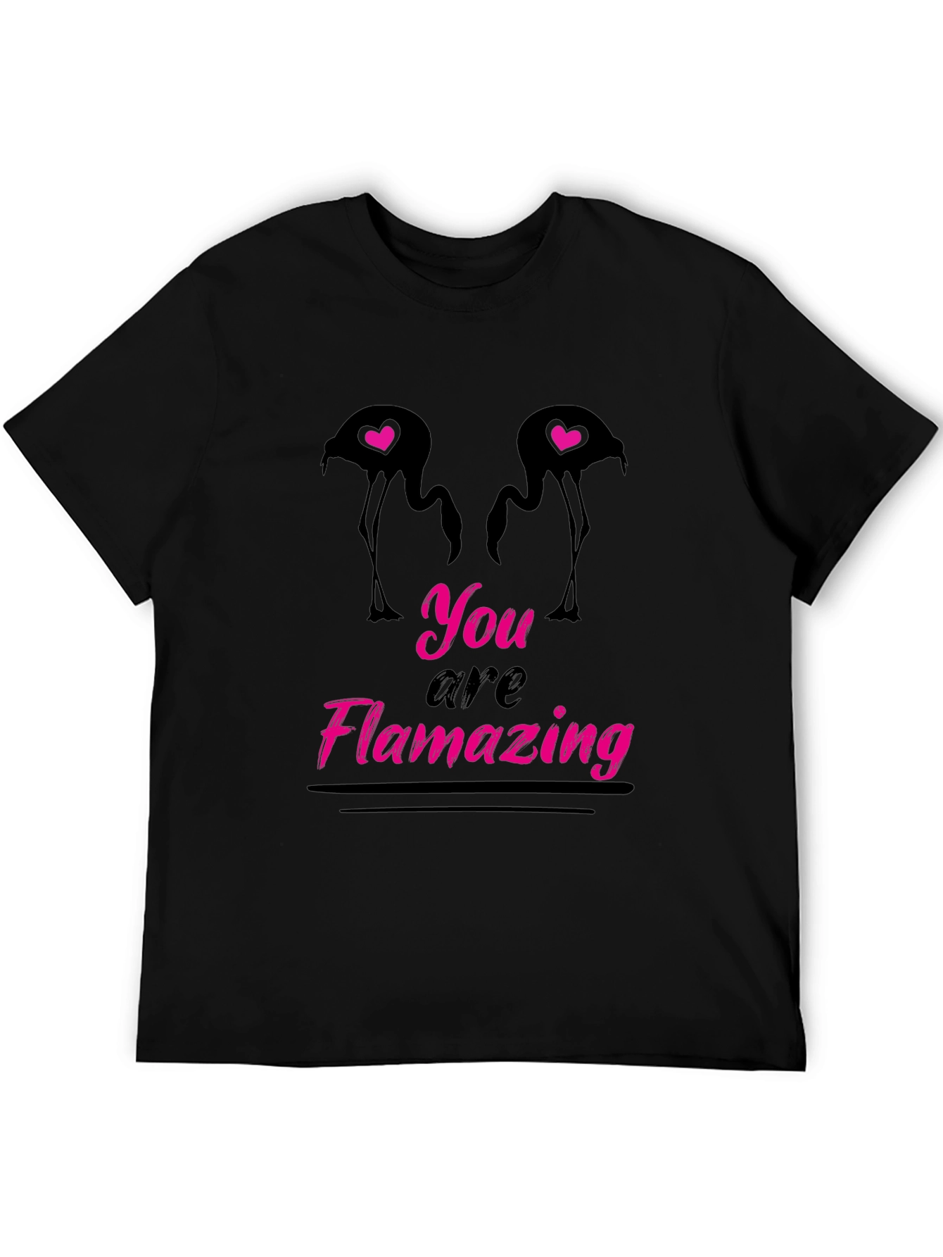 Flamazing Flamingo Graphic Tee - Black